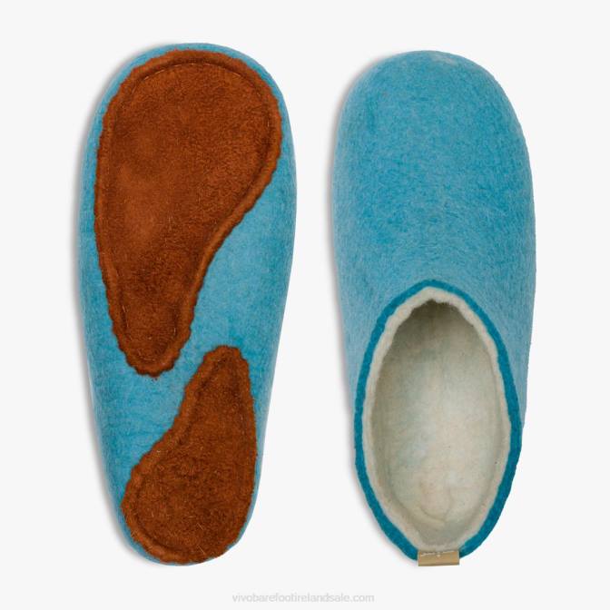 Vivobarefoot Mim Felt Slipper B2LJ56 Aqua