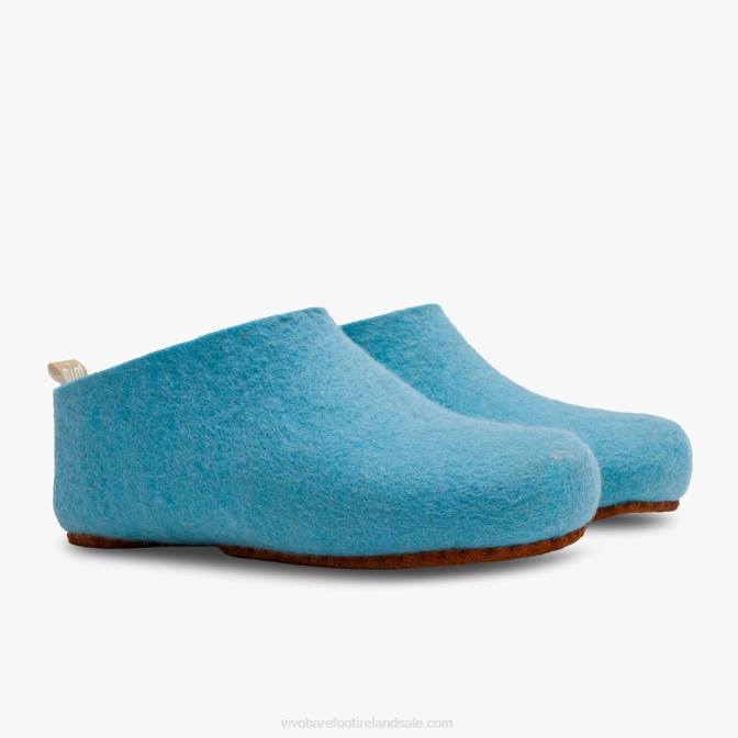 Vivobarefoot Mim Felt Slipper B2LJ56 Aqua