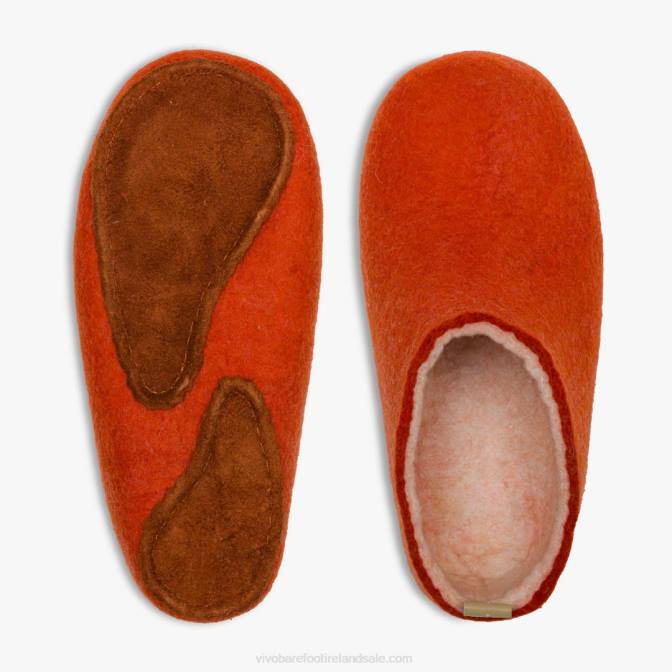 Vivobarefoot Mim Felt Slipper B2LJ57 Orange